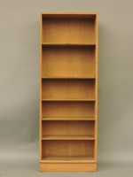 Lot 495 - 1960s Danish open oak bookshelves