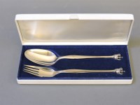 Lot 65 - A Danish 'sterling' silver knife and fork