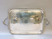 Lot 284A - A silver plated two handled tray