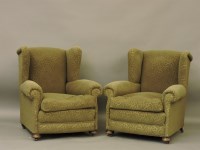 Lot 446 - A pair of wing armchairs