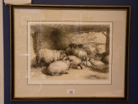 Lot 339 - Thomas Sidney Cooper
SHEEP IN A BARN
Lithograph from the folio of 1839