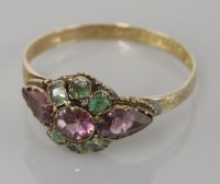 Lot 10 - A 15ct gold Victorian garnet and emerald ring