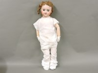 Lot 186 - A French bisque head doll