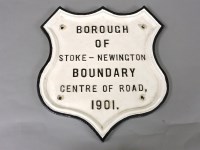 Lot 131 - A cast iron Borough of Stoke Newington boundary plaque