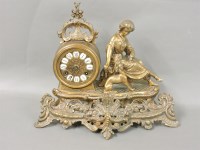 Lot 129 - A 19th century gilt brass mantel clock