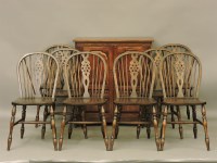 Lot 369 - Eight wheel back kitchen chairs