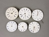 Lot 49 - Six pocket watch movements with dials