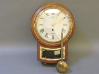 Lot 273 - A drop dial wall clock