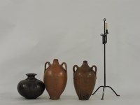 Lot 286 - A pair of 19th century earthen ware wine/oil jugs