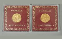 Lot 34 - Two King George V gold sovereigns