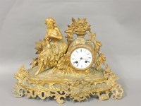 Lot 294 - A French gilt spelter mantel clock