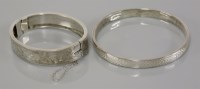 Lot 6 - A sterling silver engine turned bangle