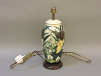 Lot 124 - A Moorcroft pottery table lamp