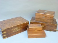 Lot 212 - A mahogany and brass inlaid box