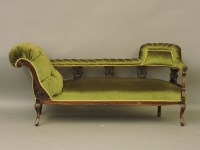 Lot 502 - A late Victorian stained beech chaise longue