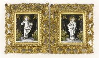 Lot 31 - Two French Limoges enamel votive plaques