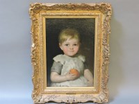 Lot 343 - Horace van Ruith?
PORTRAIT OF A YOUNG GIRL HOLDING AN ORANGE
Signed l.l.