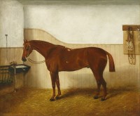 Lot 322 - Edwin Frederick Holt (1830-1912)
A CHESTNUT RACEHORSE
Signed l.r. and dated 1874