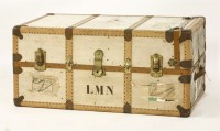 Lot 136 - A wardrobe steamer trunk