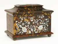 Lot 122 - A Georgian tortoiseshell tea caddy