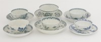Lot 10 - Six blue and white porcelain Tea Bowls and Saucers