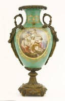 Lot 57 - A French gilt bronze mounted porcelain Urn