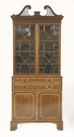 Lot 454 - A George III mahogany and satinwood crossbanded secretaire