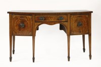 Lot 455 - A George III mahogany inlaid bow front sideboard