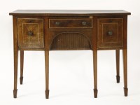 Lot 458 - A George III mahogany inlaid bow front sideboard