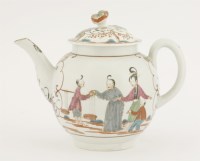 Lot 24 - A Worcester 'Long Eliza' polychrome Teapot and Cover