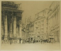 Lot 245 - William Walcot (1874-1943)
'CORNHILL AND THE ROYAL EXCHANGE