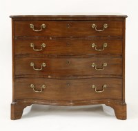 Lot 470 - A reproduction serpentine mahogany chest of four long drawers