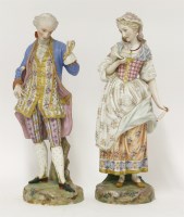 Lot 64 - A pair of biscuit porcelain Vion & Baury Figures