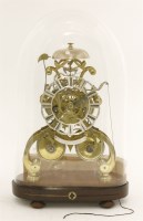 Lot 353 - A Victorian twin fusee brass skeleton clock