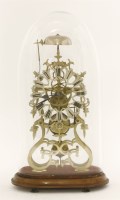 Lot 354 - A Victorian brass single fusee skeleton clock