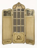 Lot 538 - A three-fold dressing screen