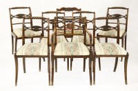 Lot 475 - Seven Regency simulated rosewood dining chairs