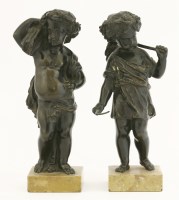 Lot 177 - A pair of bronze putti