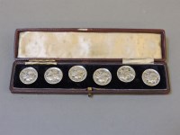 Lot 100 - A set of six Art Nouveau silver buttons