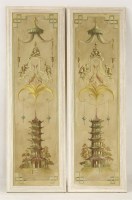 Lot 526 - A pair of decorative painted canvas panels