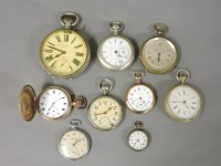 Lot 43 - Eight pocket watches with base metal cases