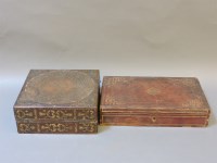 Lot 374 - Two 19th century Spanish tooled leather boxes