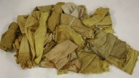 Lot 1160 - A quantity of 18th century and later yellow silk damask lengths of fabric and remnants