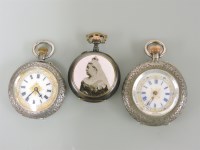 Lot 189 - Two Swiss silver fob watches