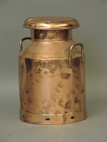 Lot 494 - A copper milk churn