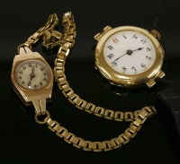 Lot 187 - A ladies' 15ct gold mechanical watch