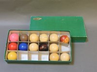 Lot 307 - A collection of 19th century ivory snooker balls