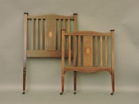 Lot 603 - A pair of Edwardian mahogany inlaid beds