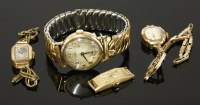 Lot 208 - A gentlemen's 9ct gold Roamer mechanical watch