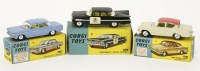 Lot 95 - Corgi toys: (223) Chevrolet 'State Patrol' (229) Chevrolet Corvair (234) Ford Consul Classic